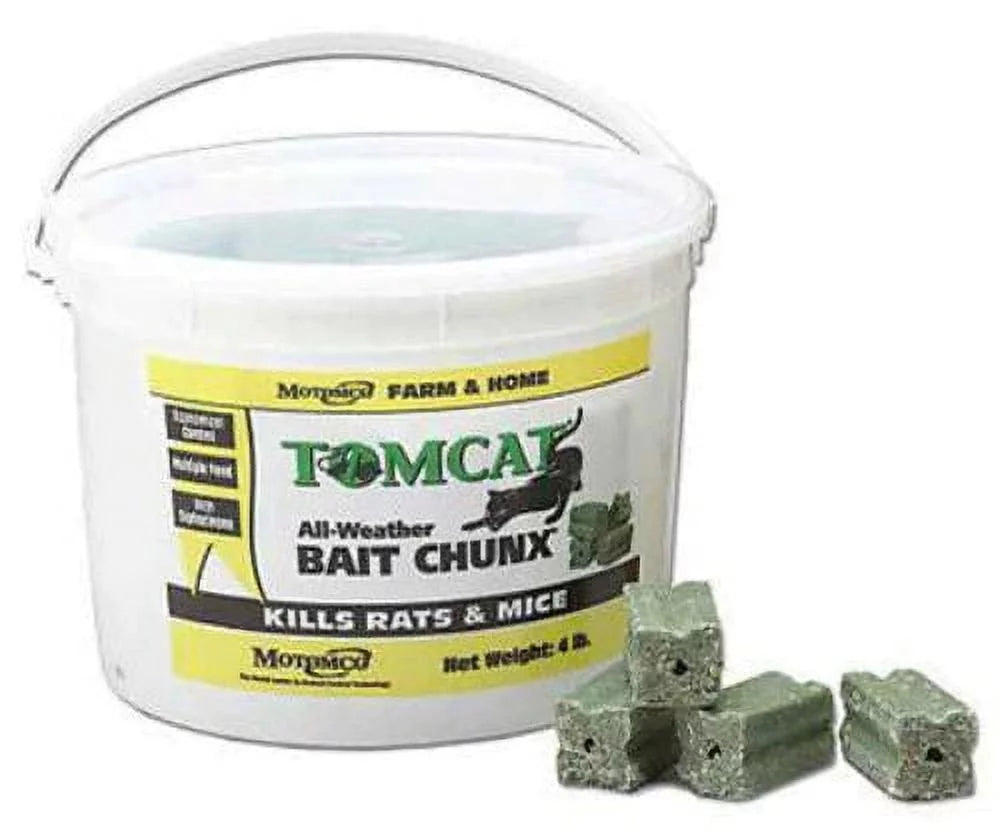 Tomcat 32444 4 LB, 1 oz, Square All Weather Rodent Bait Chunx - Quantity of 3