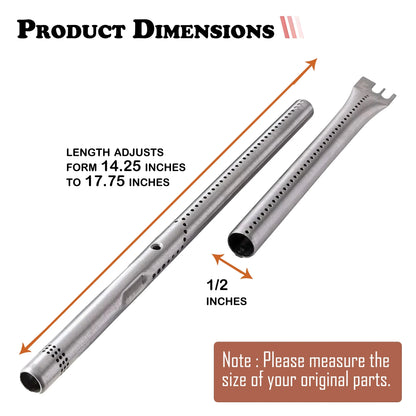 Set of Four Universal Burners and Four Heat Plates for Gas Grill Models from Brinkmann, Charmglow, Kenmore, Master Forge and other Manufactureres