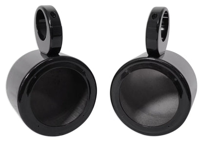 2) Rockville MAC525B 5.25" 360° Swivel Black Aluminum Surface Mount Speaker Pods