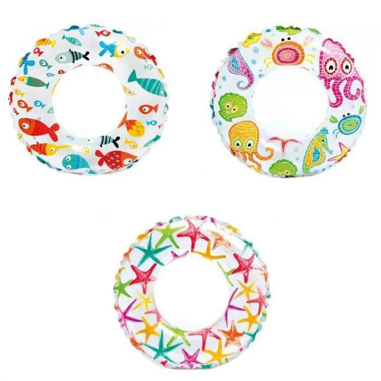 20 in. Inflated Swim Rings, Assorted Print - Case of 36