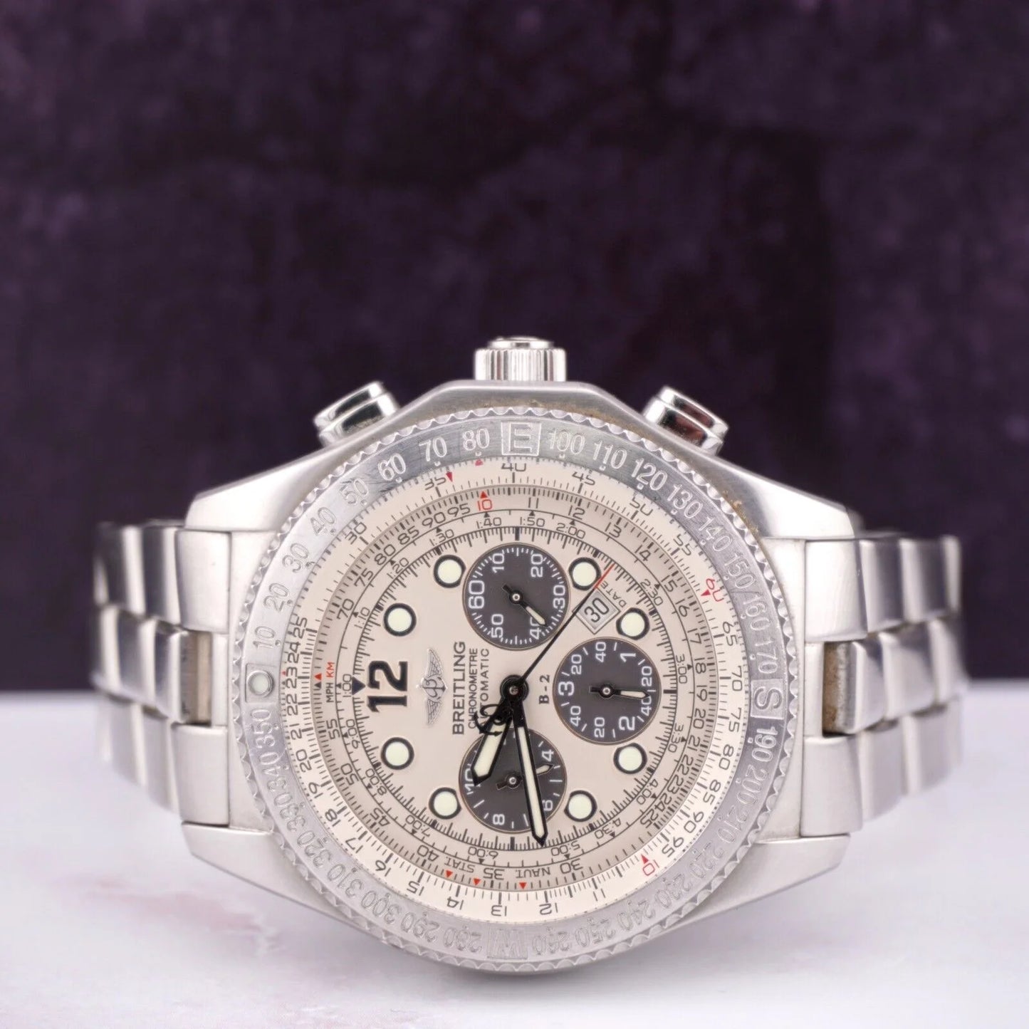 BREITLING Chronograph B-2 Automatic 44mm Men's White Dial Steel Watch A42362