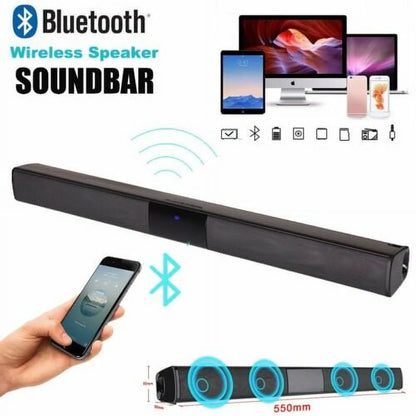 SHANNA Sound Bar Wireless Bluetooth Speaker 3D Stereo Super Bass Home Theater Surround Sound for TV Home+Remote