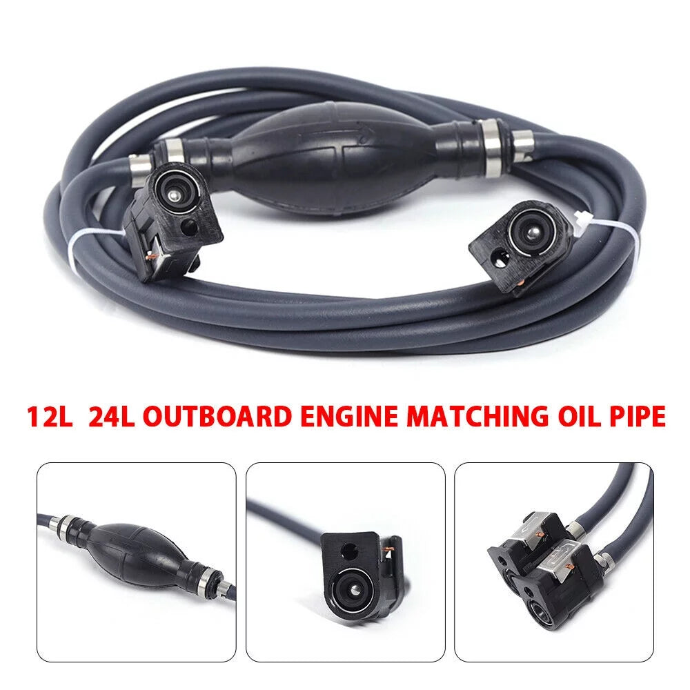 ZhdnBhnos Boat Marine Outboard Motor Fuel Gas Hose Line Assembly Oil Tube Tank Connector for Inflatable Boat Kayak