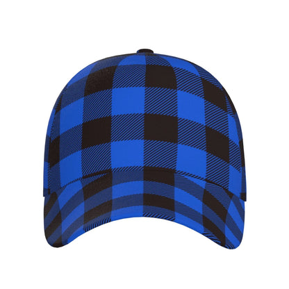 Balery Baseball Cap Adjustable Size for Running Workouts and Outdoor Activities All Seasons Dad Hat(Buffalo Plaid Blue Black)