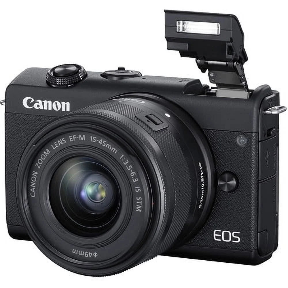 Canon EOS M200 Mirrorless Digital Camera with 15-45mm Lens (3699C009) + More