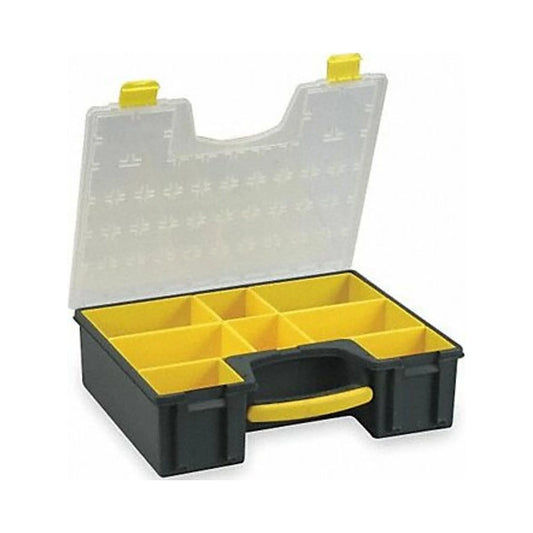 Westward Compartment Box,Black/Yellow,4 1/2 in 2HFT2