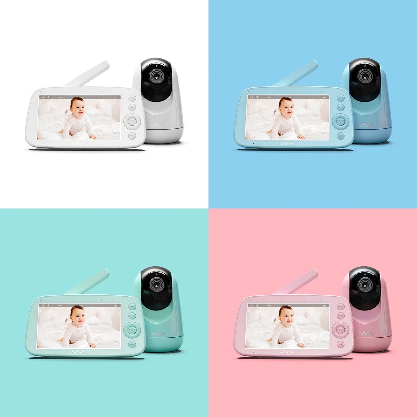 VAVA Video Baby Monitor, 5" 720P Handheld Screen and 2-Way Audio, Infrared Night Vision, Pink