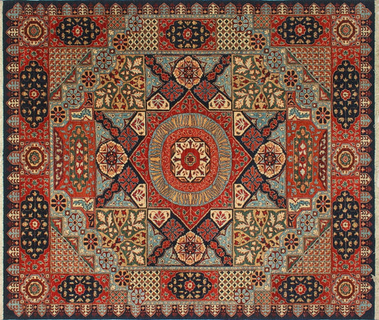 Aria Percival Blue/Red Rug, 8'2" x 9'11"