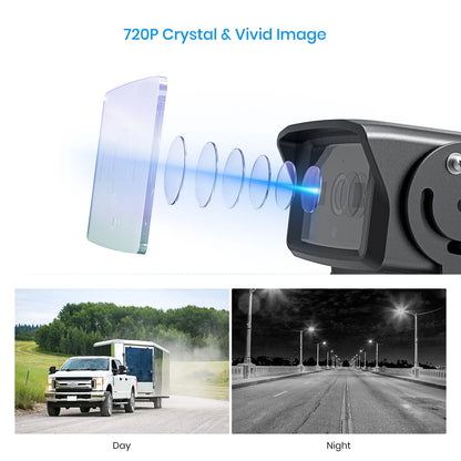 RV Backup Camera Waterproof IR Night Vision Rear View Reverse Camera for Trailer Truck