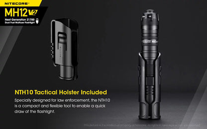 Combo: Nitecore MH12 V2 CREE XP-L2 V6 LED Flashlight -1200 Lumens -21700 Battery (Included) w/LR10 USB Rechargeable Pocket Utility Light +Eco-Sensa USB Cable