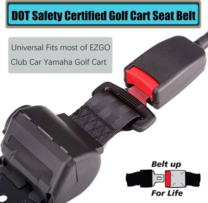 10L0L Golf Cart Chair Belts & Bracket Kit for Yamaha EZGO Club Car 4 Seater Cart, Black