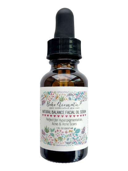 BOHO AROMATIC Natural Balance Facial Oil Serum, for Anti-Aging, Dry Skin or Hyperpigmentation, Ayurvedic Essential & Therapy Facial Oil for Face