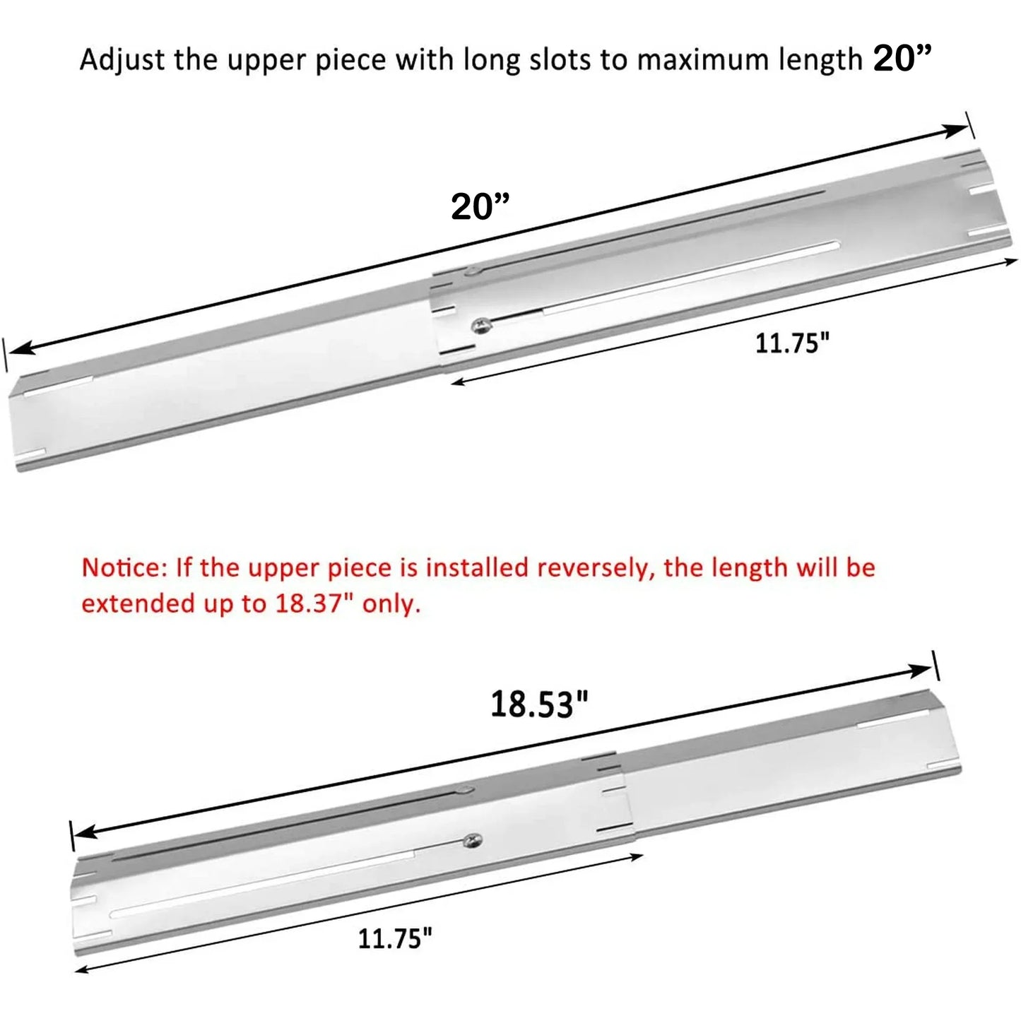 Set of Four Universal Burners and Four Heat Plates for Gas Grill Models from Brinkmann, Charmglow, Kenmore, Master Forge and other Manufactureres