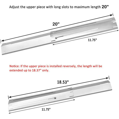 Set of Four Universal Burners and Four Heat Plates for Gas Grill Models from Brinkmann, Charmglow, Kenmore, Master Forge and other Manufactureres