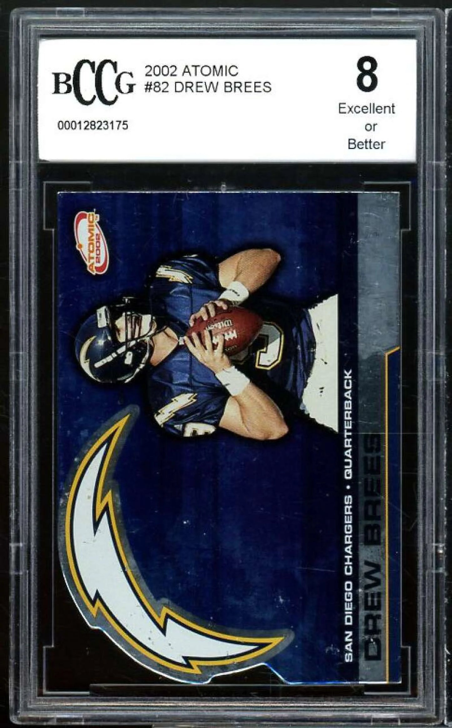 2002 Atomic #82 Drew Brees Card BGS BCCG 8 Excellent+