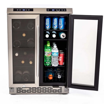 Avanti WBV19DZ 19 Bottle / 66 Can Stainless Steel Dual-Zone Wine Cooler & Beverage Center