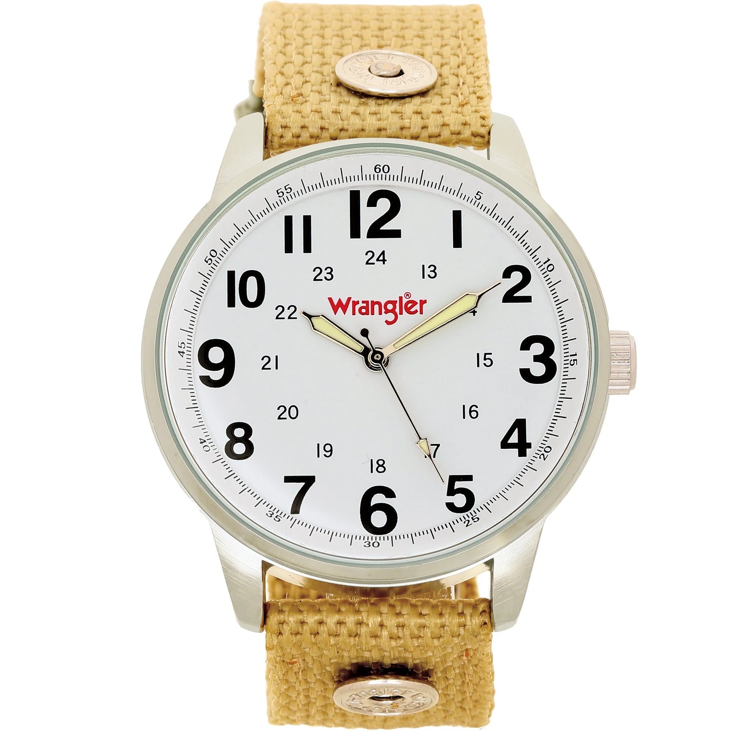 Wrangler 42mm White dial, Wheat Colored Nylon Strap Watch