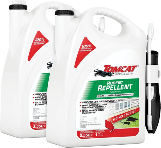 Tomcat Rodent Repellent for Indoor and Outdoor Mouse and Rat Prevention, Ready-to-Use, 1 gal. 2-Pack