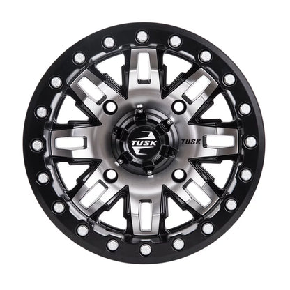 4/156 Tusk Teton Beadlock Wheel 15x7 5.0 + 2.0 Machined/Black For YAMAHA Wolverine RMAX 2 1000 Sport 2022