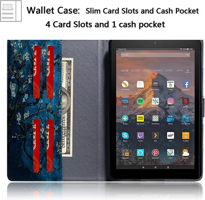 8" Case for Amazon Kindle Fire HD 8 (8th/7th/6th 5th Gen, 2018/2017/2016/2015), Van Gogh Oil ing Stand