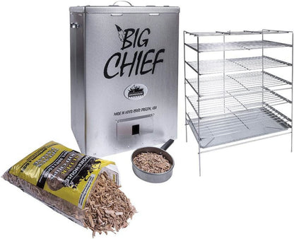 Smokehouse Products Big Chief Top Load Smoker, Silver, 27.06" L x 12.50" H x 18.25" W