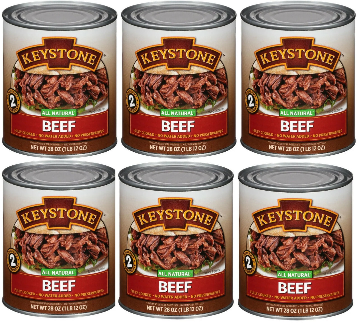 (12 Cans Pack) Keystone Meats All Natural Canned Beef 28 Ounce ✅ Emergency Long Shelf Life Camping Food ✅