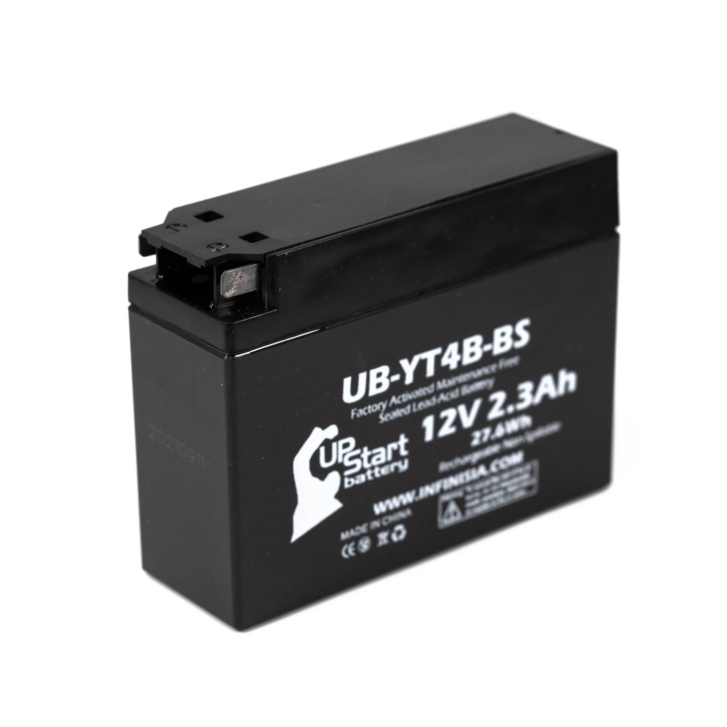 3-Pack UpStart Battery Replacement for 2006 Yamaha SR400 400CC Factory Activated, Maintenance Free, Motorcycle Battery - 12V, 2.3Ah, UB-YT4B-BS