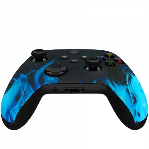 Xbox Series / One Modded Custom Rapid Fire Controller Blue Flames Soft Touch With White LED X