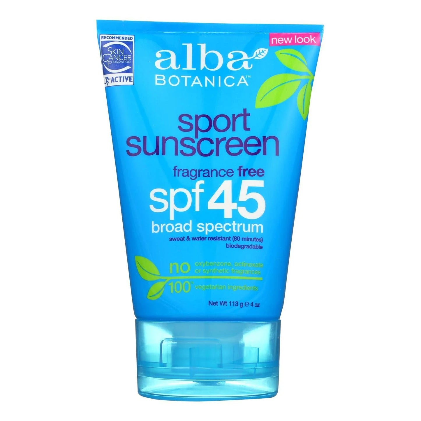 Alba Botanica - Very Emollient Natural Protection Sport Sunblock 45 SPF - 4 oz.