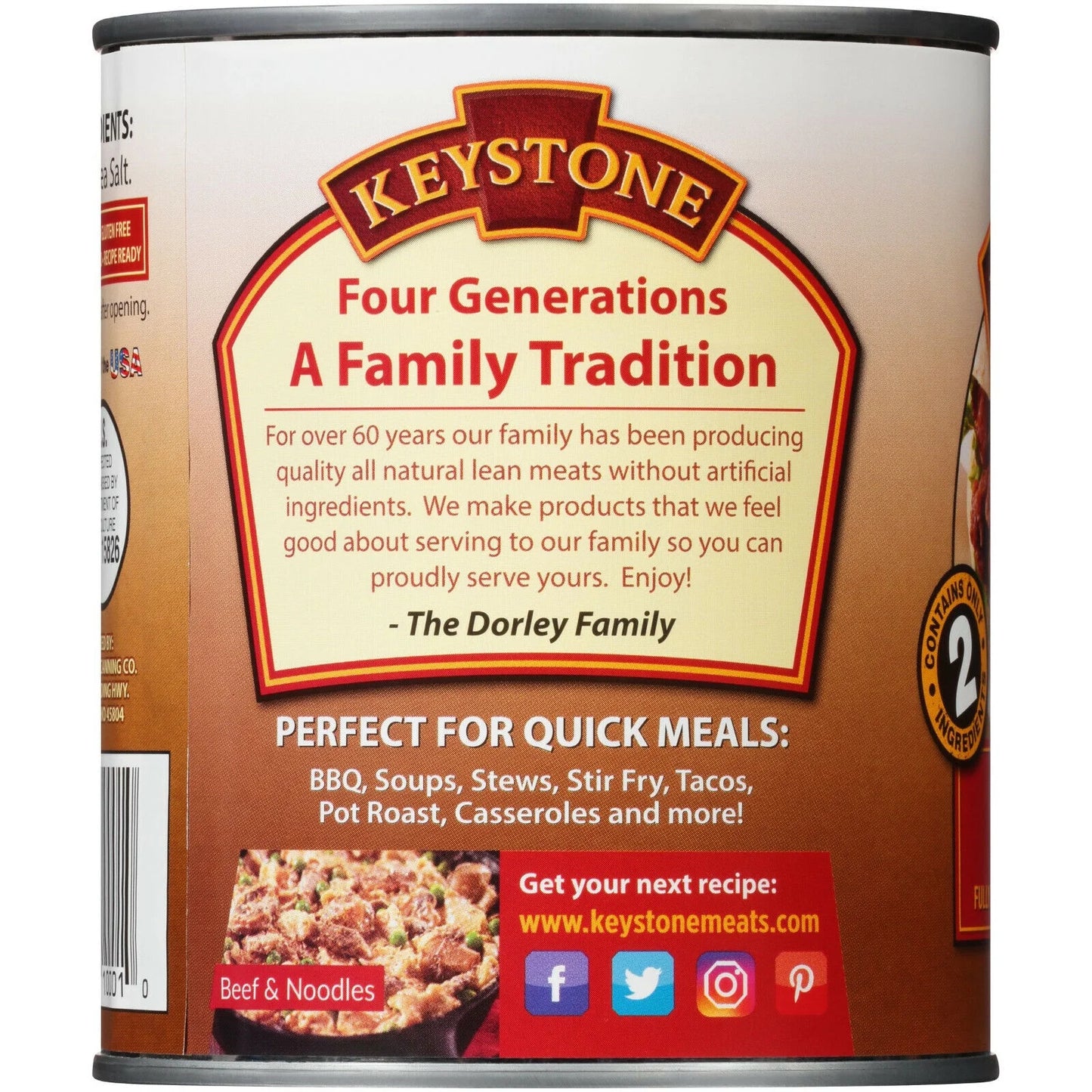 (12 Cans Pack) Keystone Meats All Natural Canned Beef 28 Ounce ✅ Emergency Long Shelf Life Camping Food ✅