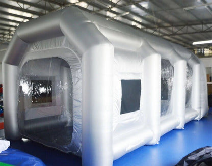 TECHTONGDA Inflatable Spray Booth 33*16*11ft Portable Car Painting Booth with 2 Blower Inflatable Spray Booth with Air Filtration System