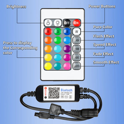 Brawlee Silicone RGB Interior Bluetooth Light Bar with Remote By Done Right LED . Fits All Jeep Wranglers Hardtop Models of CJ, TJ, LJ, JK, JKU, JL,JLU from 1987 -2023.