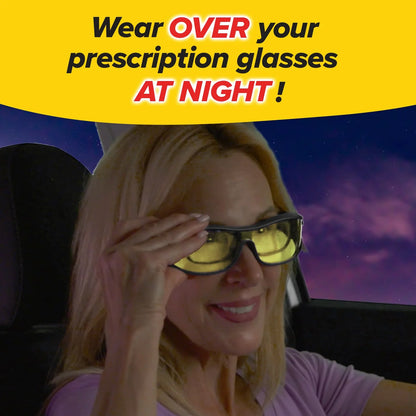 BattleVision Night Vision Wraparounds Green Night Driving Glasses, AS-SEEN-ON-TV