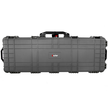 38" Inch Eylar Roller Hard Case with Foam, Mil-Spec Waterproof & Crushproof, Pressure Valve with Lockable Fittings Gray