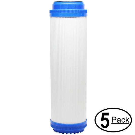 5-Pack Replacement for iSpring HC12 Granular Activated Carbon Filter - Universal 10-inch Cartridge for iSpring 123Filter Slimline Water Filter Housing Clear 10 #HC12 - Denali Pure Brand