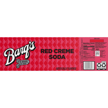 Barq's Red Creme Soda Pop, 12 fl oz, 12 Pack Cans