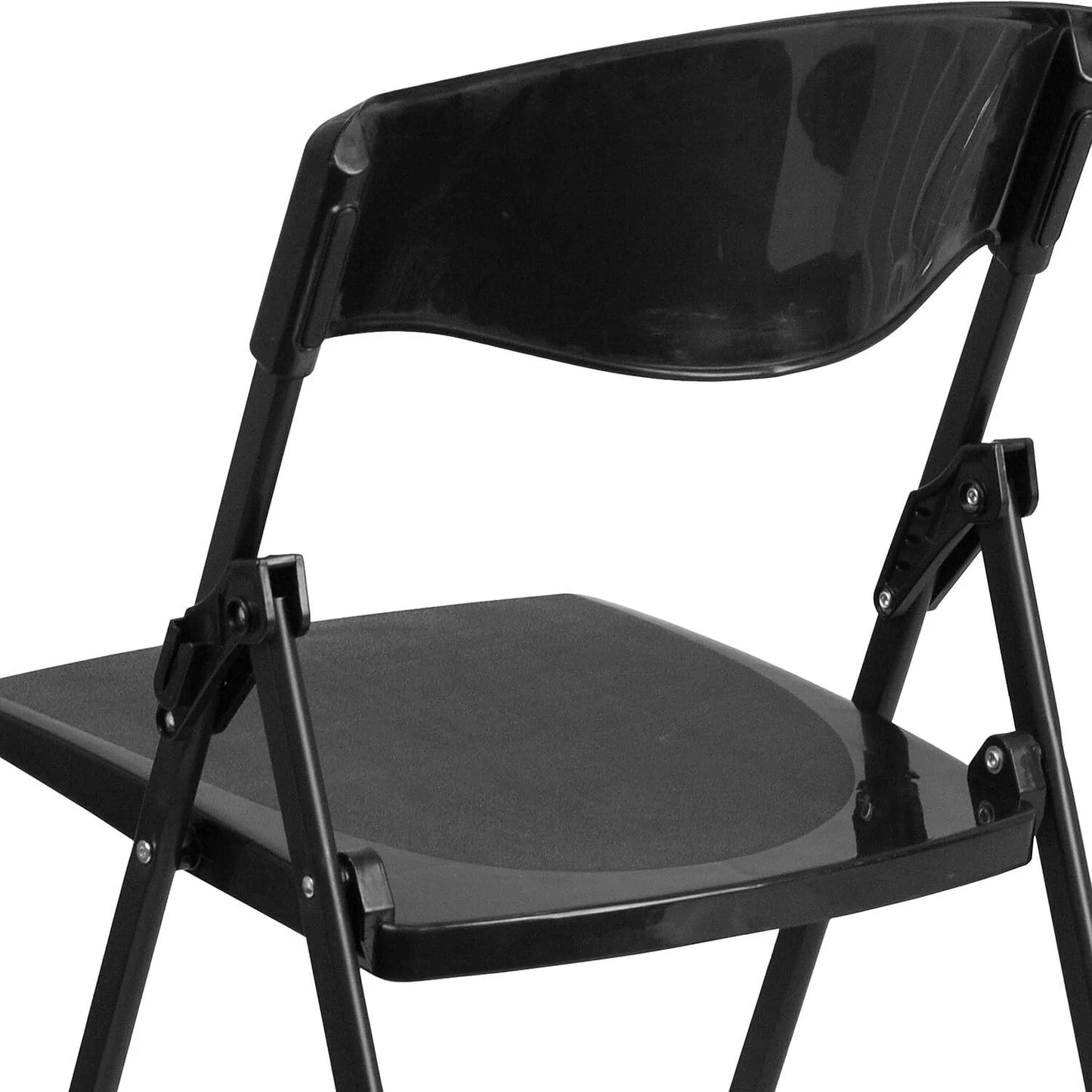 6 Pack HERCULES Series 500 Lb. Capacity Heavy Duty Black Plastic Folding Chair With Built-In Ganging Brackets