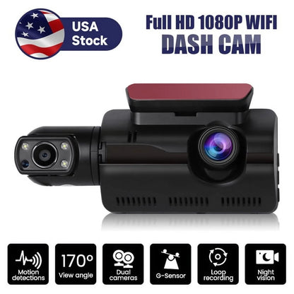 SYTHERS 1080P Dash Cam Front and Rear, 170° Wide Angle Dash Camera with Night Vision & G-Sensor