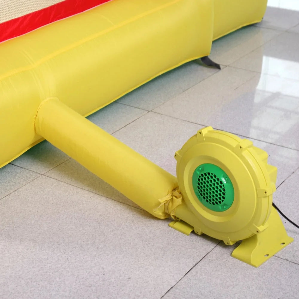 450W Outdoor Indoor Air Blower, Pump Fan for Inflatable Bounce Castle, Water Slides, Safe, Portable - Yellow and Green