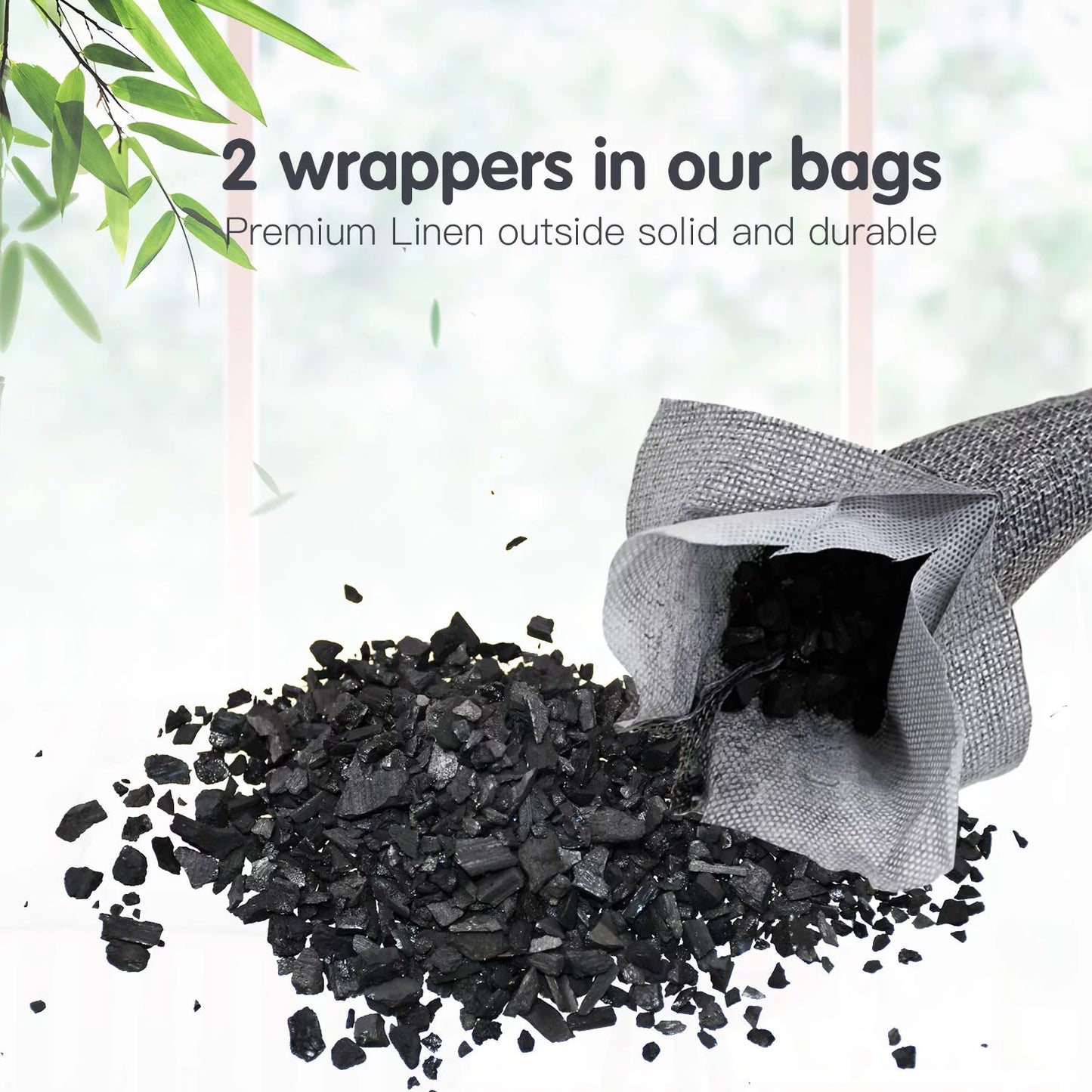 24 Pack Bamboo Charcoal Air Purifying Bag for Shoes, Natural Air Purifying Bags, Activated Charcoal Odor Eliminators, Home and Car Air Purifier, Closet Freshener, Odor Eliminating Charcoal Bags