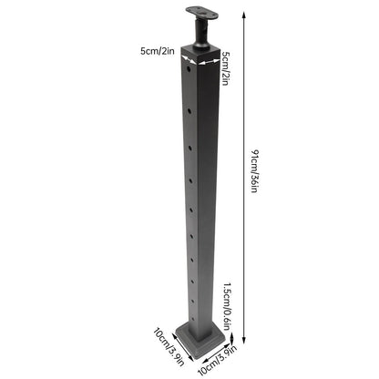 Cable Railing Post Stainless Steel Square Fence Post Level Two Sides Pre-Drilled for Wood Concrete Level Deck Cable Railing System 36''x2''x2''