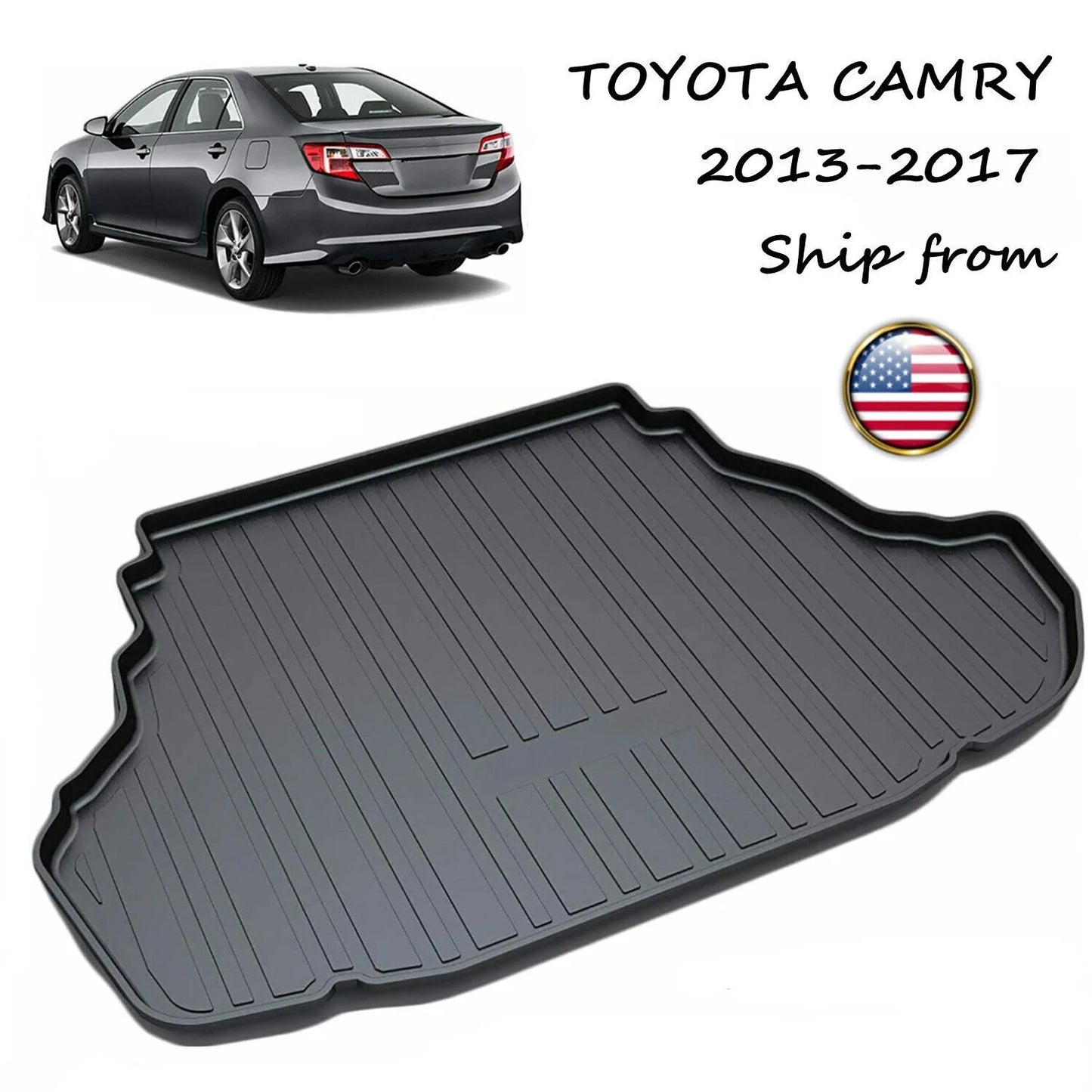 Trunk Liner TPO Cargo Mats for 2013-2017 Toyota Camry Easy to Clean Carpets