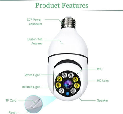 SPBPQY Light Bulb Camera, 2 Pack Security Camera 1080p, 360 Surveillance Camera (2.4GHz WiFi)