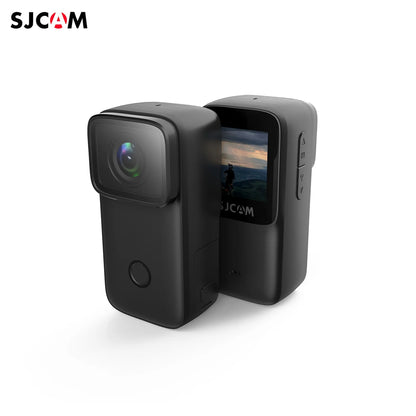 SJCAM C200 4K Mini WiFi Action Camera with 1.28 Inch IPS Screen 5M Body Waterproof 6-Axis Anti-Shake Supports Face Recognition Night Vision Built-in Rechargeable Battery