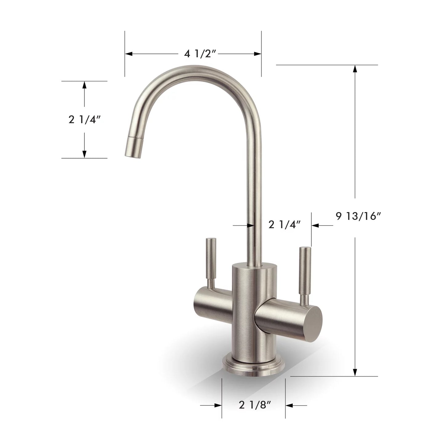 APEC Westbrook 2-Handle Instant Hot and Cold Reverse Osmosis Drinking Water Dispenser Faucet in Brushed Nickel