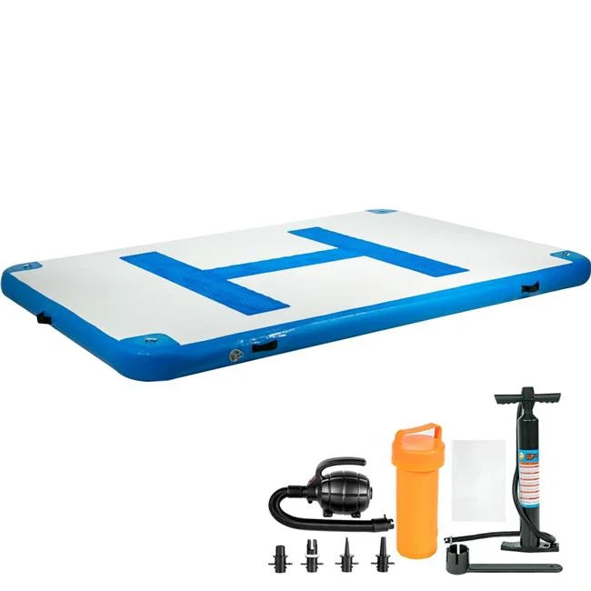 Vevor 10 x 6.5 ft. Inflatable Dock Platform Inflatable Floating Dock with Electric Air Pump