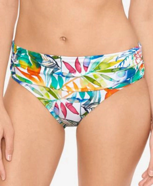 Ralph Lauren TROPICAL CARIBBEAN Shirred-Band Hipster Bikini Swim Bottom, US 14