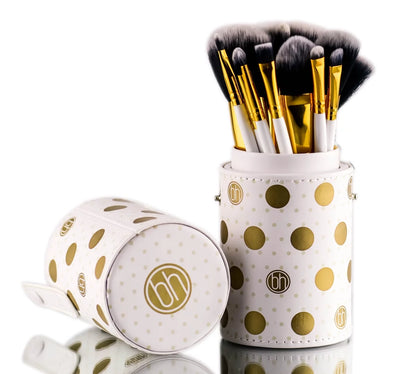 BH Cosmetics Dot Collection 11 PC Brush Set - Color : White