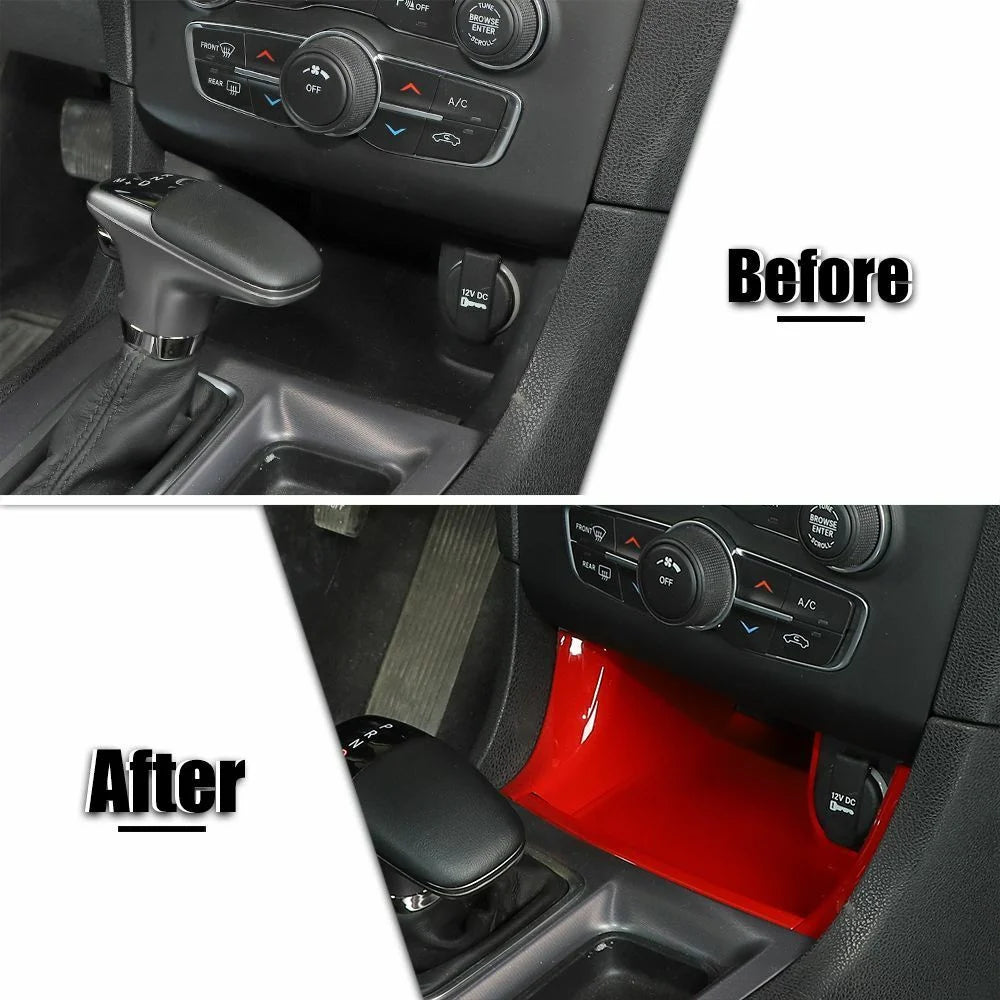 Teledu Red ABS Center Console Gear Shift Storage Trim Panel