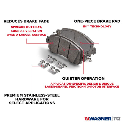 Wagner ThermoQuiet QC1428 Ceramic Disc Brake Pad Set Fits select: 2012-2018 TESLA MODEL S, 2011-2015 HYUNDAI GENESIS COUPE 3.8L